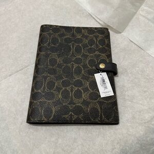 Coach Notebook In Signature Canvas Gold/Brown CDC99 NWT